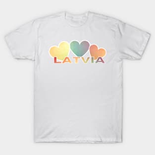 Multicoloured Latvian Heart Pattern T-Shirt